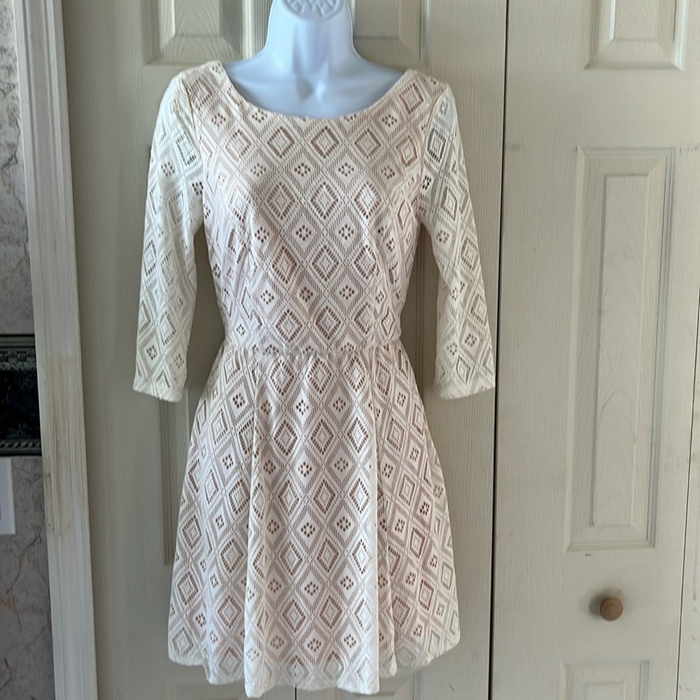 Lily Rose juniors sz small cream- colored dress